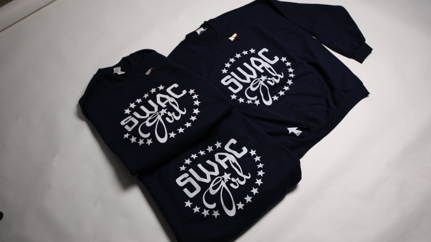 SWAC Girl T-Shirt Circle Stars Sweatshirt (Navy)