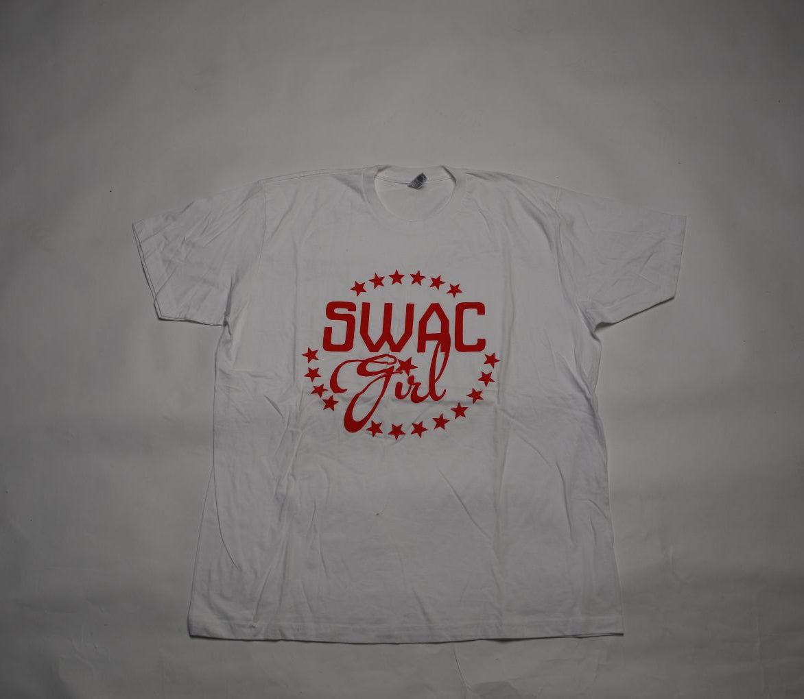 SWAC Girl Circle Stars T-Shirt (White & Red)