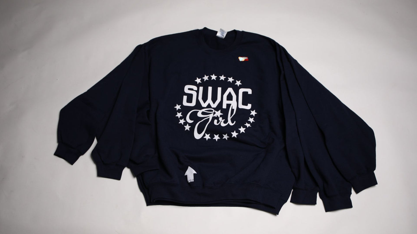 SWAC Girl T-Shirt Circle Stars Sweatshirt (Navy)