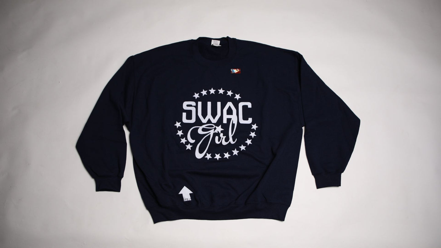 SWAC Girl T-Shirt Circle Stars Sweatshirt (Navy)
