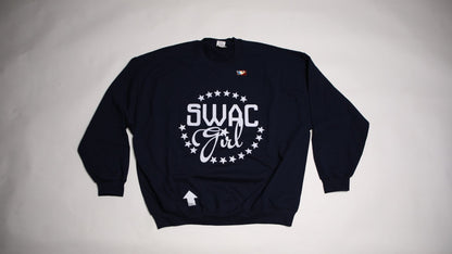 SWAC Girl T-Shirt Circle Stars Sweatshirt (Navy)