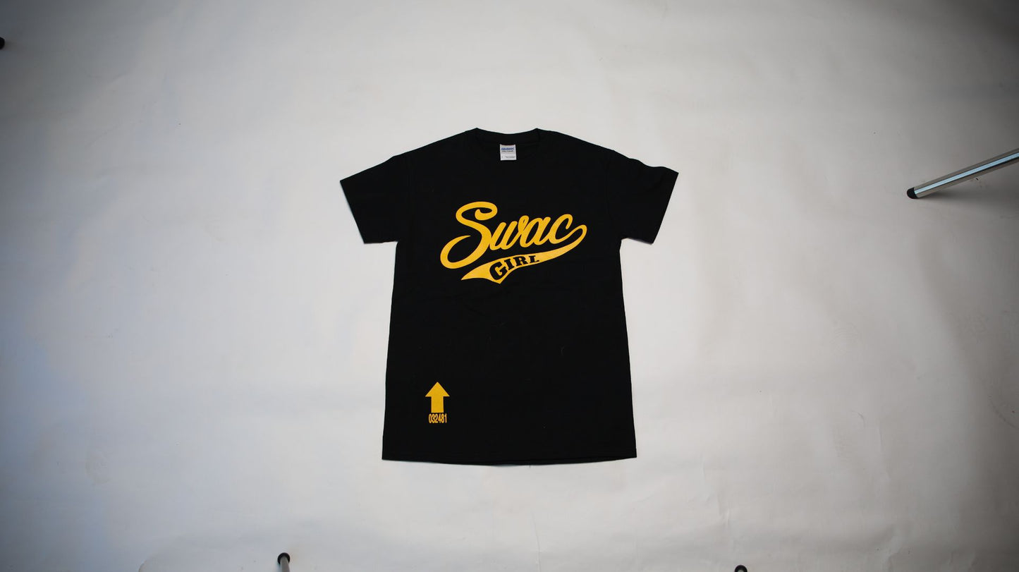 SWAC Girl T-Shirt SWOOSH (Black & Gold)