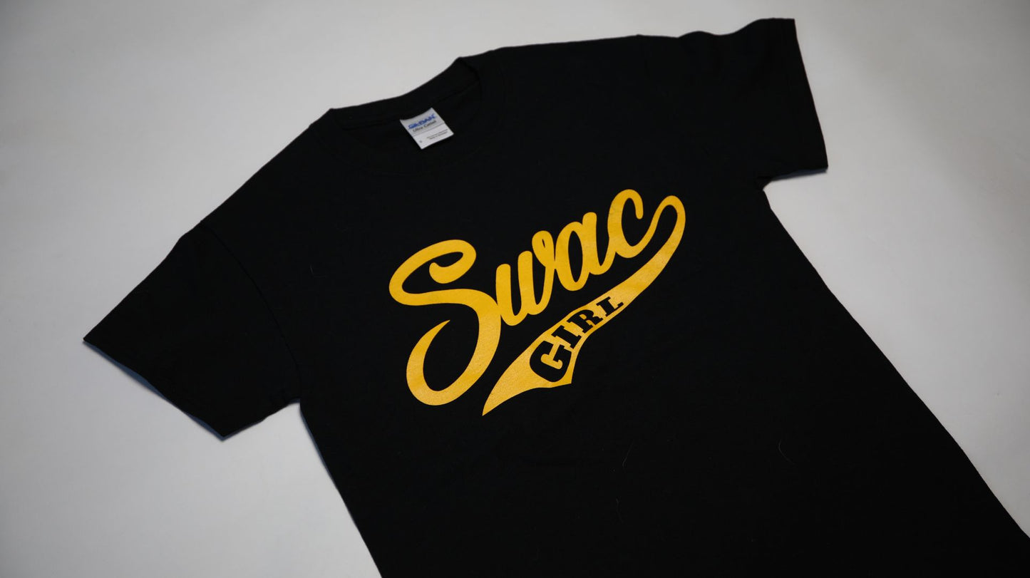 SWAC Girl T-Shirt SWOOSH (Black & Gold)