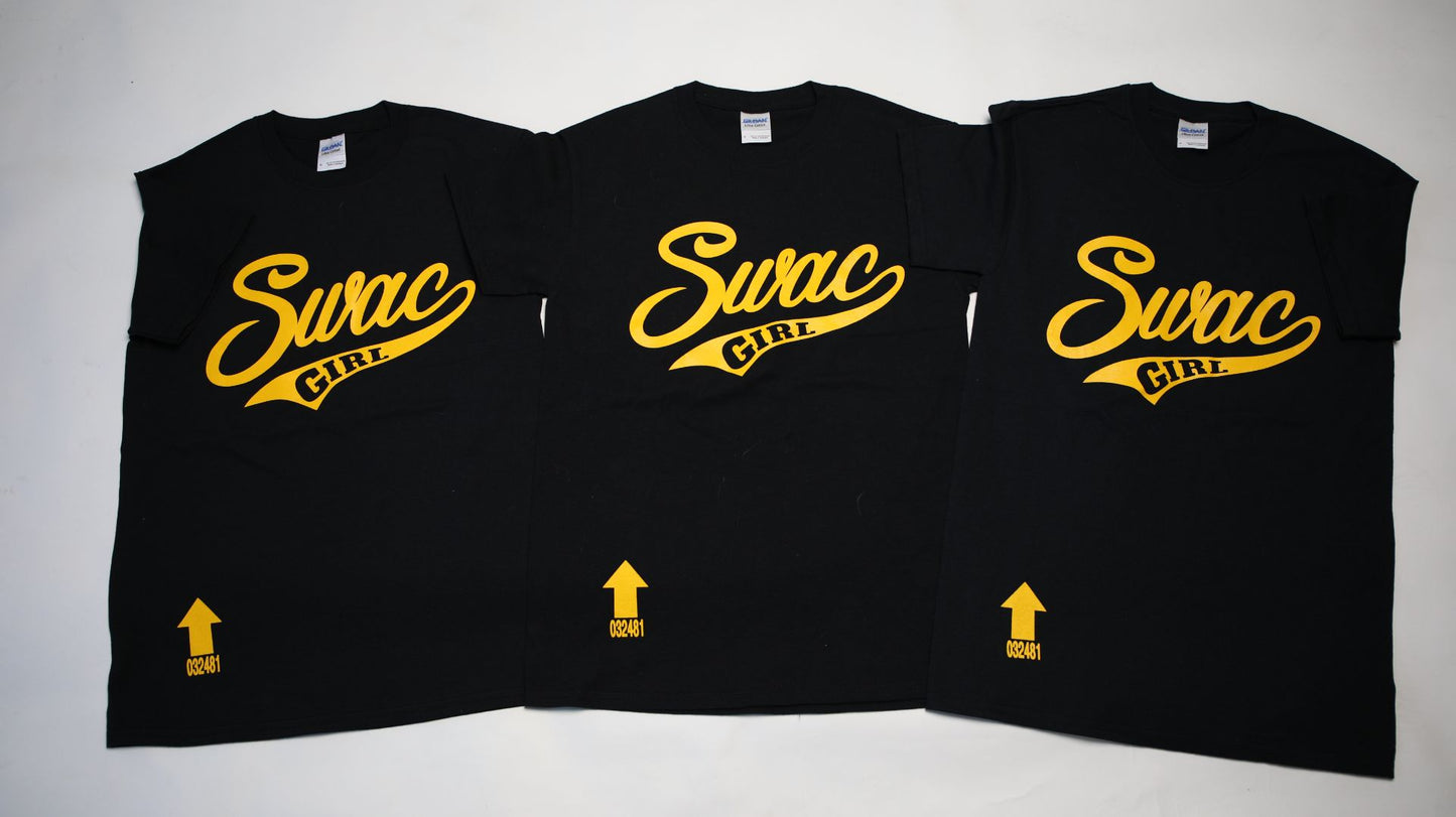SWAC Girl T-Shirt SWOOSH (Black & Gold)