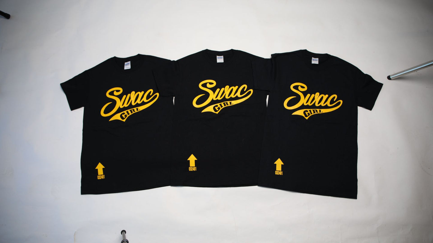 SWAC Girl T-Shirt SWOOSH (Black & Gold)