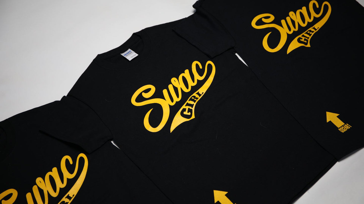 SWAC Girl T-Shirt SWOOSH (Black & Gold)
