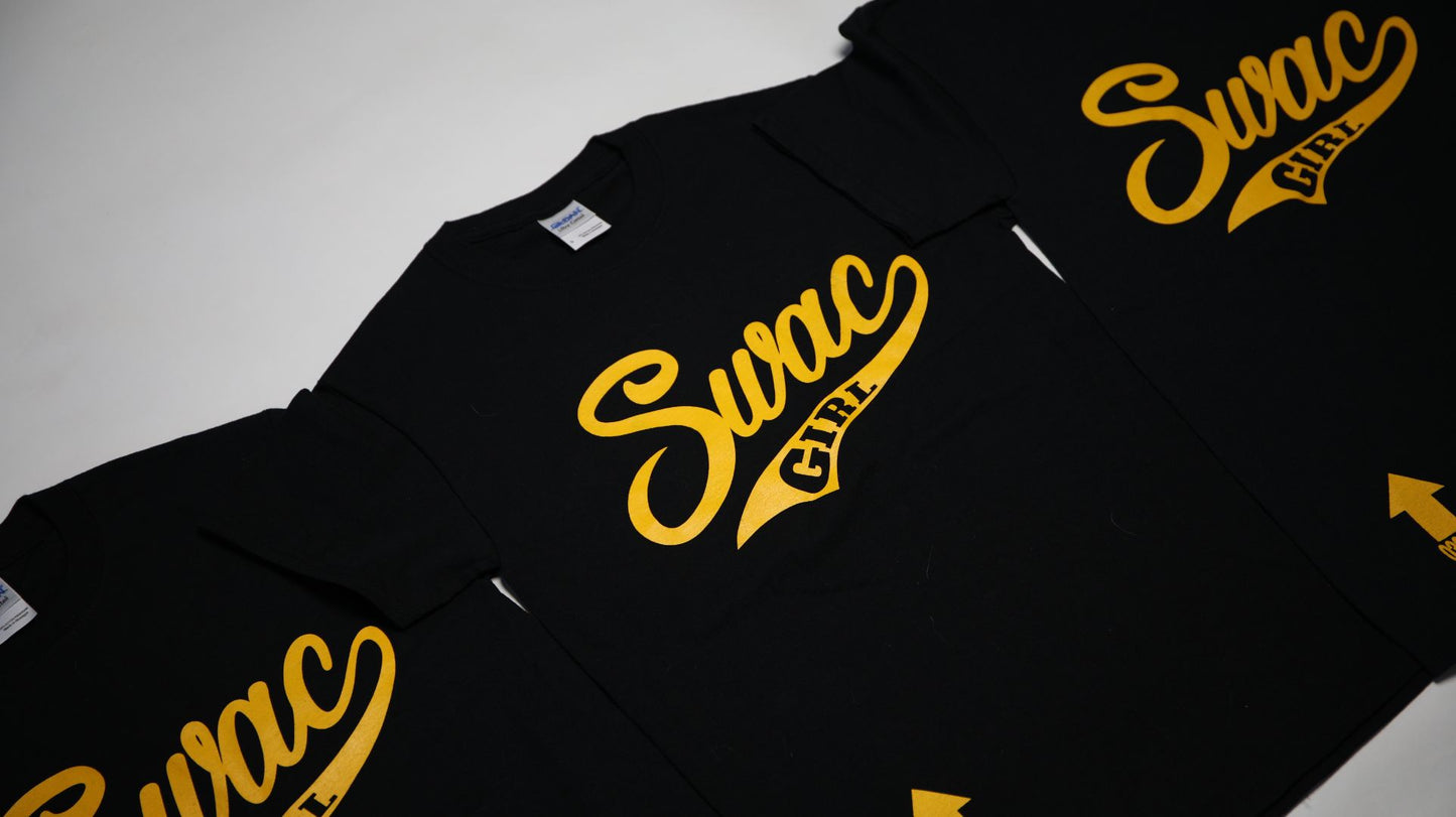 SWAC Girl T-Shirt SWOOSH (Black & Gold)